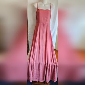 Mumu Weddings Blush Pink Bow Front Maxi Dress | NWT - L